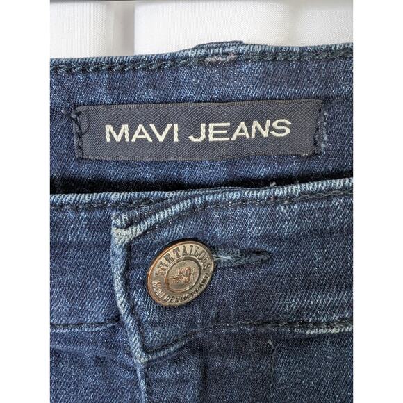 Mavi Jeans Jake Slim Leg Mens 34x32 Blue Dark Wash Distressed - Picture 3 of 9